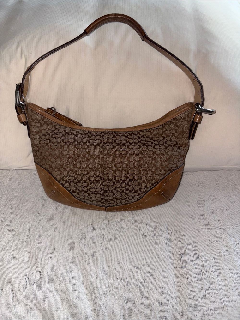 Vintage Coach Brown Signature Canvas Leather Soho Shoulder Bag EUC *NO TAG*